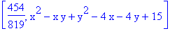 [454/819, x^2-x*y+y^2-4*x-4*y+15]
